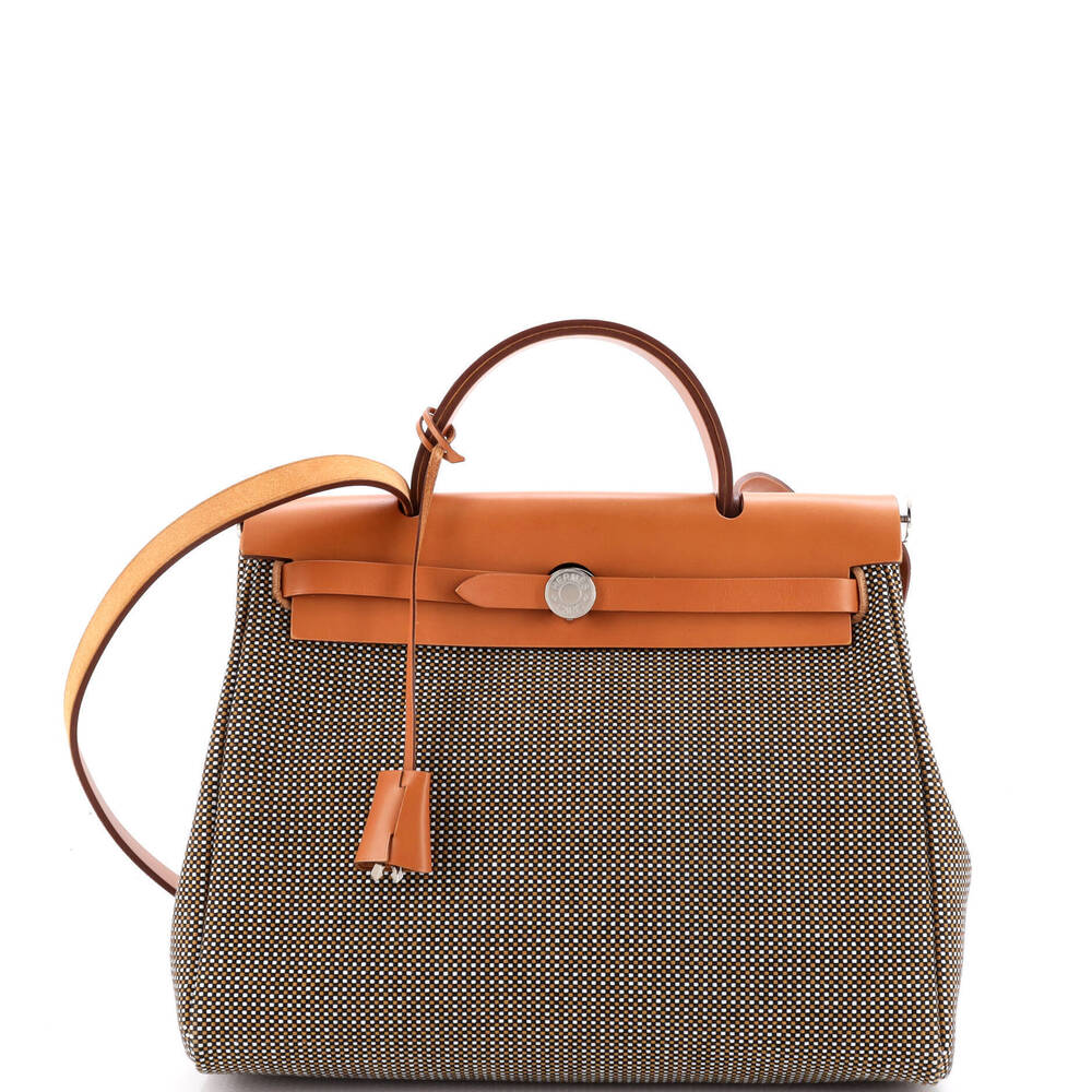 Hermes 31 Herbag Zip Criss Viking Toile and Leather
